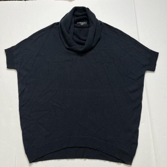 Ann Taylor Womens Navy Blue Cashmere Sweater Cowl Neck Dolman Sleeve Medium - Picture 1 of 4